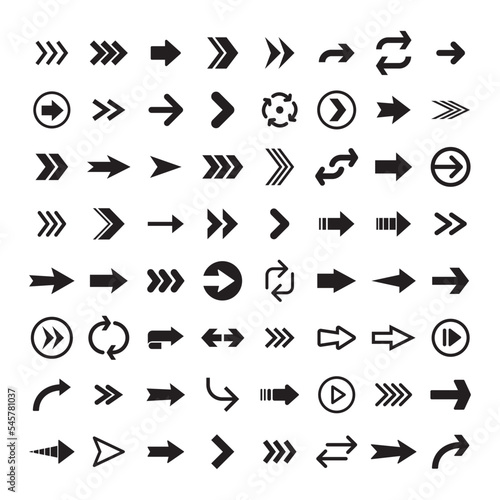Arrow icons. Simple directional pictogram arrows. © Matias