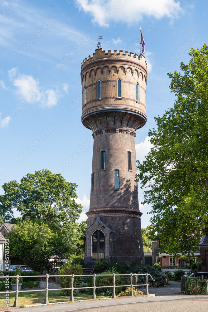 Water tower in the Dutch city of Woerden, built in 1905. The tower has a height of 27 meters and a water reservoir with a capacity of 75 m3.