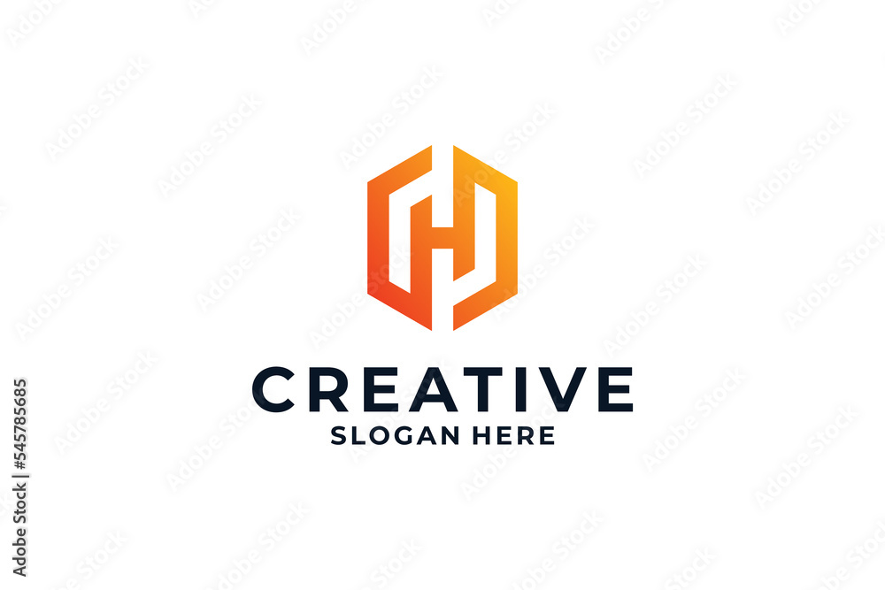 Abstract letter H logo design with creative Hexagon shape. Abstract letter H logo design with creative Hexagon shape.