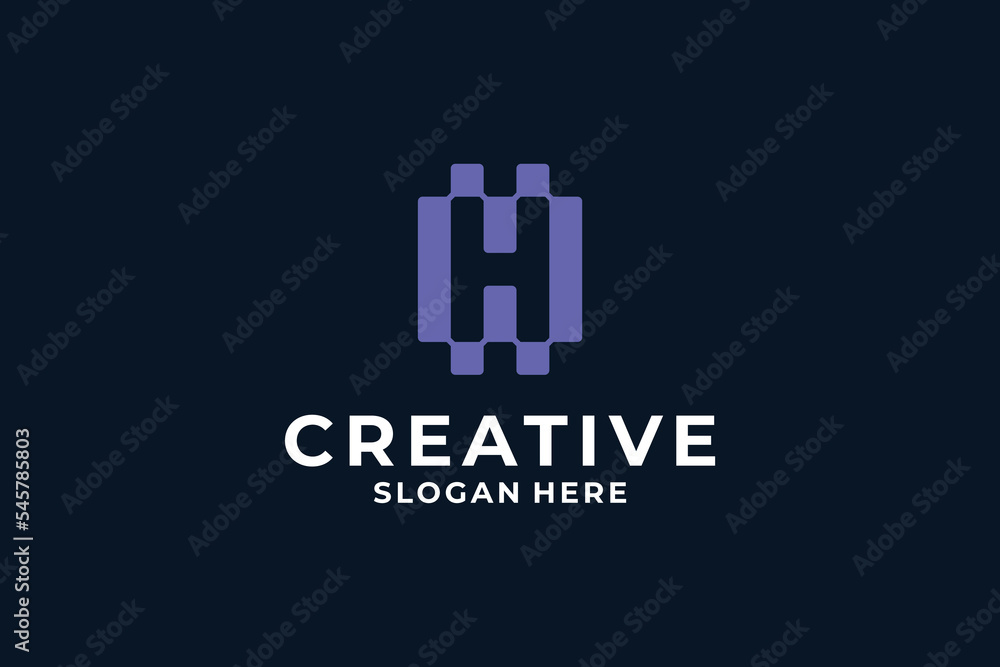 letter H logo design. dot, fast, connection, digital concept. letter H logo design. dot, fast, connection, digital concept.
