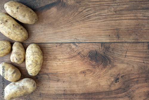 Background of Russet Potatoes With Room for Copy photo