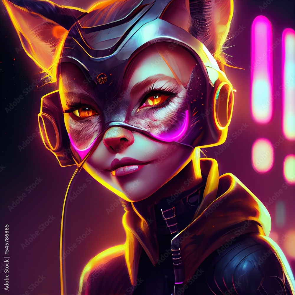 3D file Cyberpunk Catgirl - Cool Pose 🆒・3D printable model to