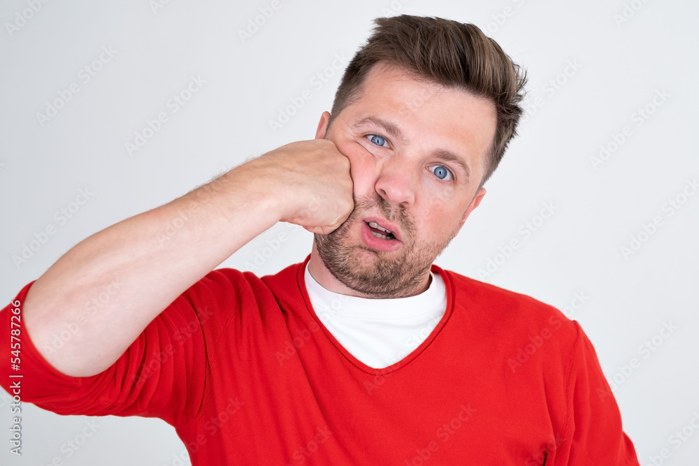 Bully throwing a punch towards the camera with fists clenched Bully throwing a punch towards the camera with fists clenched