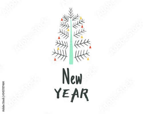 Winter card with lettering. Holiday postcard.