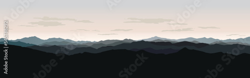 Mountains Landscape. Rural nature background. Hills skyline. Travel view background © Terriana
