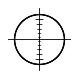 Target icon. Black aim icon on white background. Vector illustration. Linear target icon