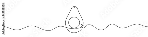 Avocado one line icon. One line drawing background. Continuous line drawing of avocado. Vector illustration. Avocado linear icon