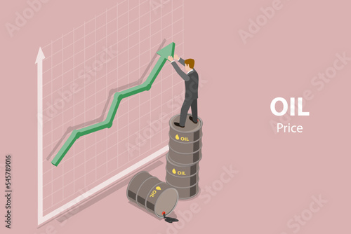 3D Isometric Flat Vector Conceptual Illustration of Oil Price, Energy or Gasoline Industry