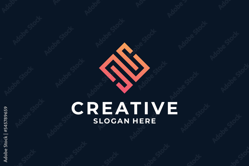 Obraz premium Creative initial letter N logo design with smart combine.
