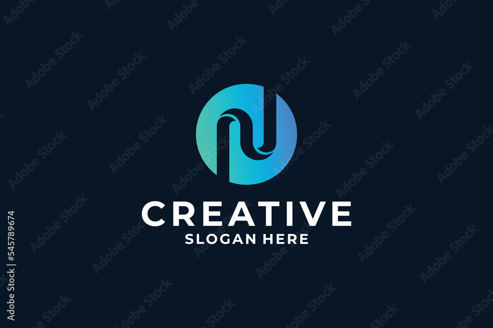 Creative initial letter N logo design with smart combine. Creative initial letter N logo design with smart combine.