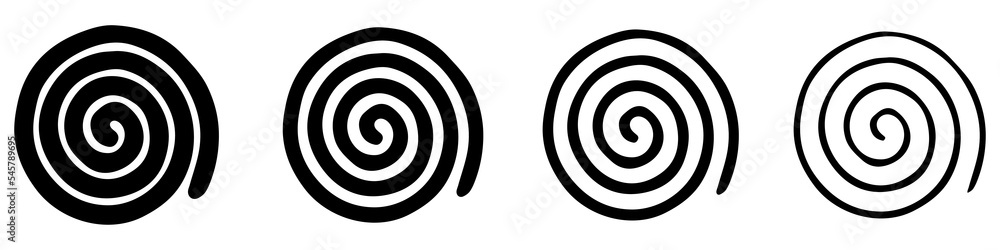 Twisted swirl elements. Set of simple spirals. Abstract graphic elements. Vector illustration Twisted swirl elements. Set of simple spirals. Abstract graphic elements. Vector illustration