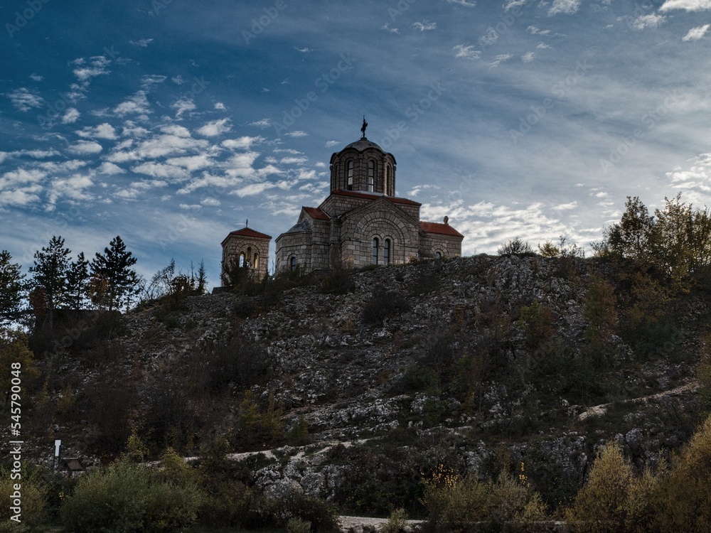 church by cetina river stream in croatia church by cetina river stream in croatia