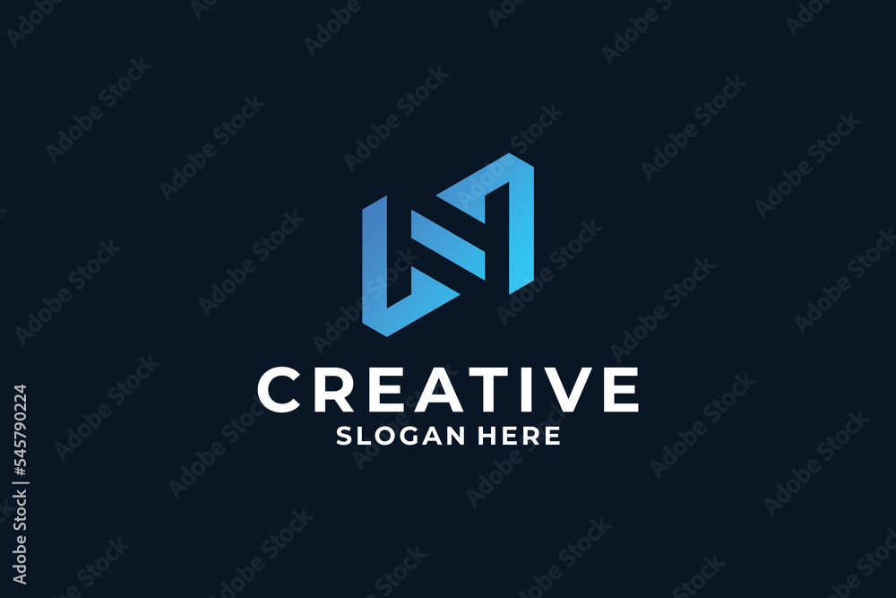 Initial letter N logo design inspiration. Initial letter N logo design inspiration.