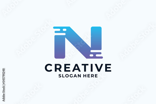 Letter N logo design with creative combination.