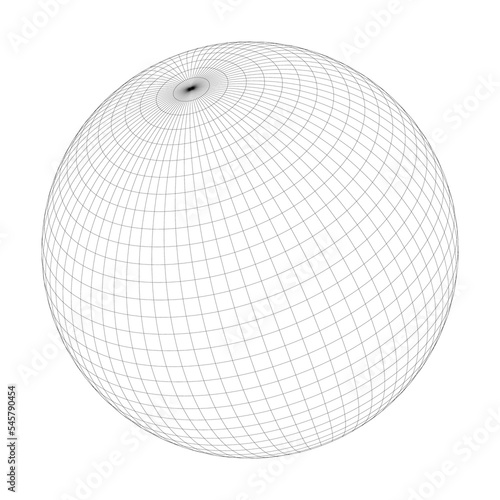 Planet Earth globe grid of meridians and parallels, or latitude and longitude. 3D vector illustration