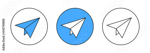 Aircraft blue vector logo Paper airplane icons.