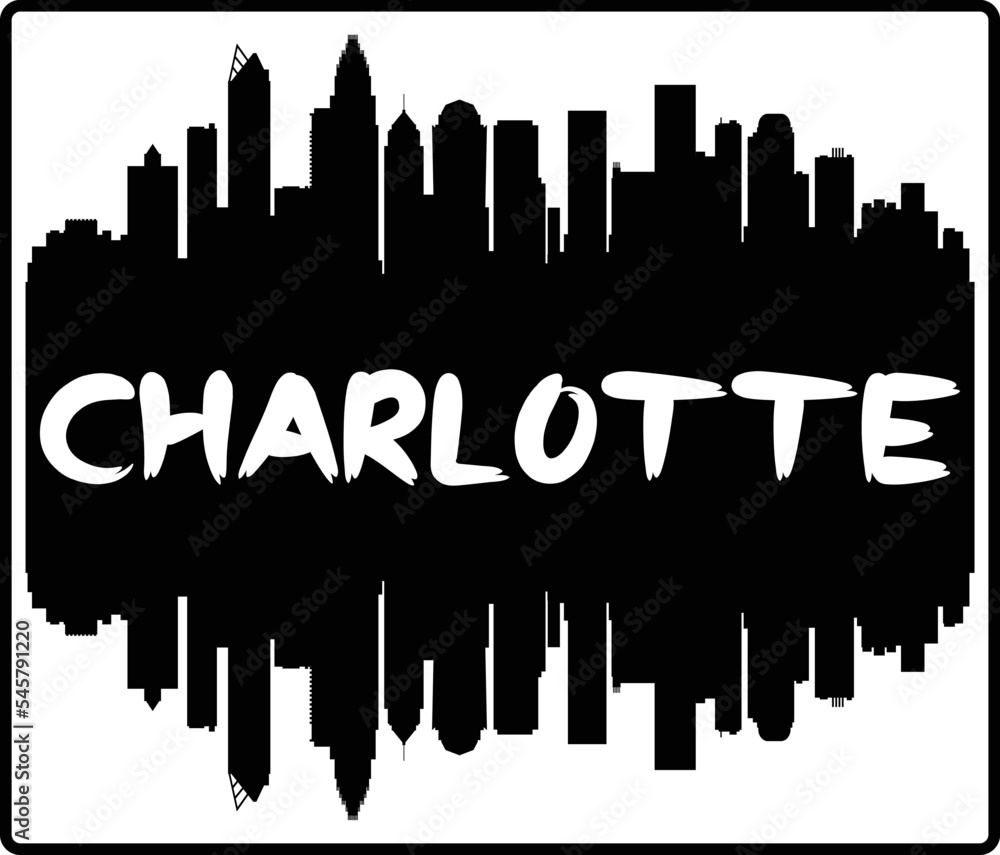 Charlotte North Carolina USA Skyline Sunset Travel Souvenir Sticker