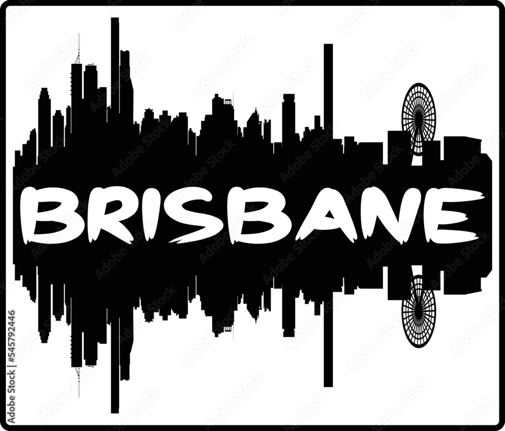 Brisbane Australia Skyline Sunset Travel Souvenir Sticker Logo Badge
