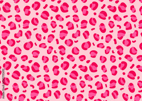 Seamless pattern. Leopard pink spots on a pink background, fashionable leopard pattern.