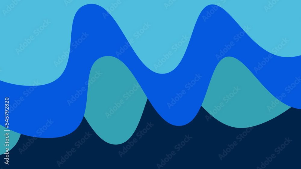 blue illustration of a background with mountains wave shapes color