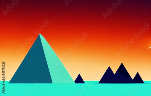 colorful silhouette landscape illustration