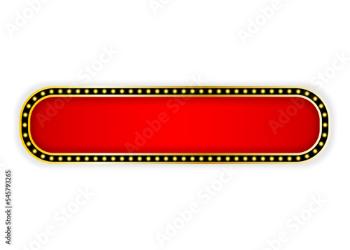 Vintage glowing billboard. Retro lightbox. Vector illustration.