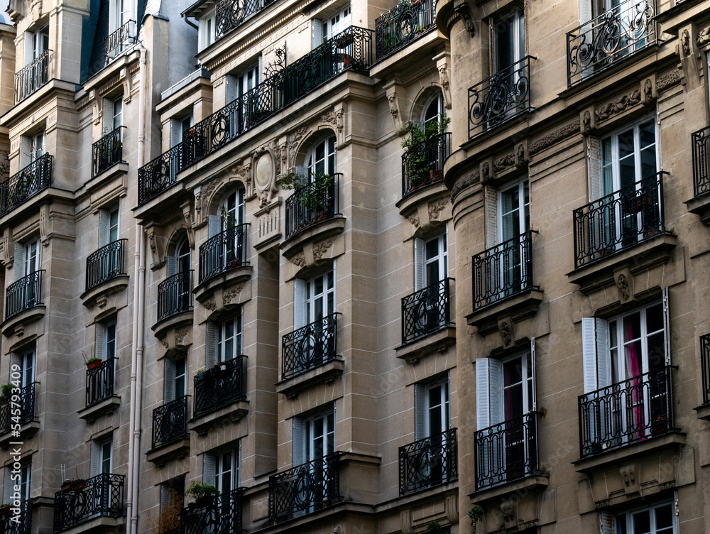 Close-up of Haussmannian Architecture in Paris