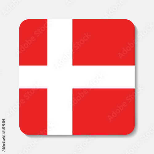 Free Download Flag of Denmark flat icon. Square vector element with shadow underneath. Best for mobile apps, UI and web design. - GFXLoad