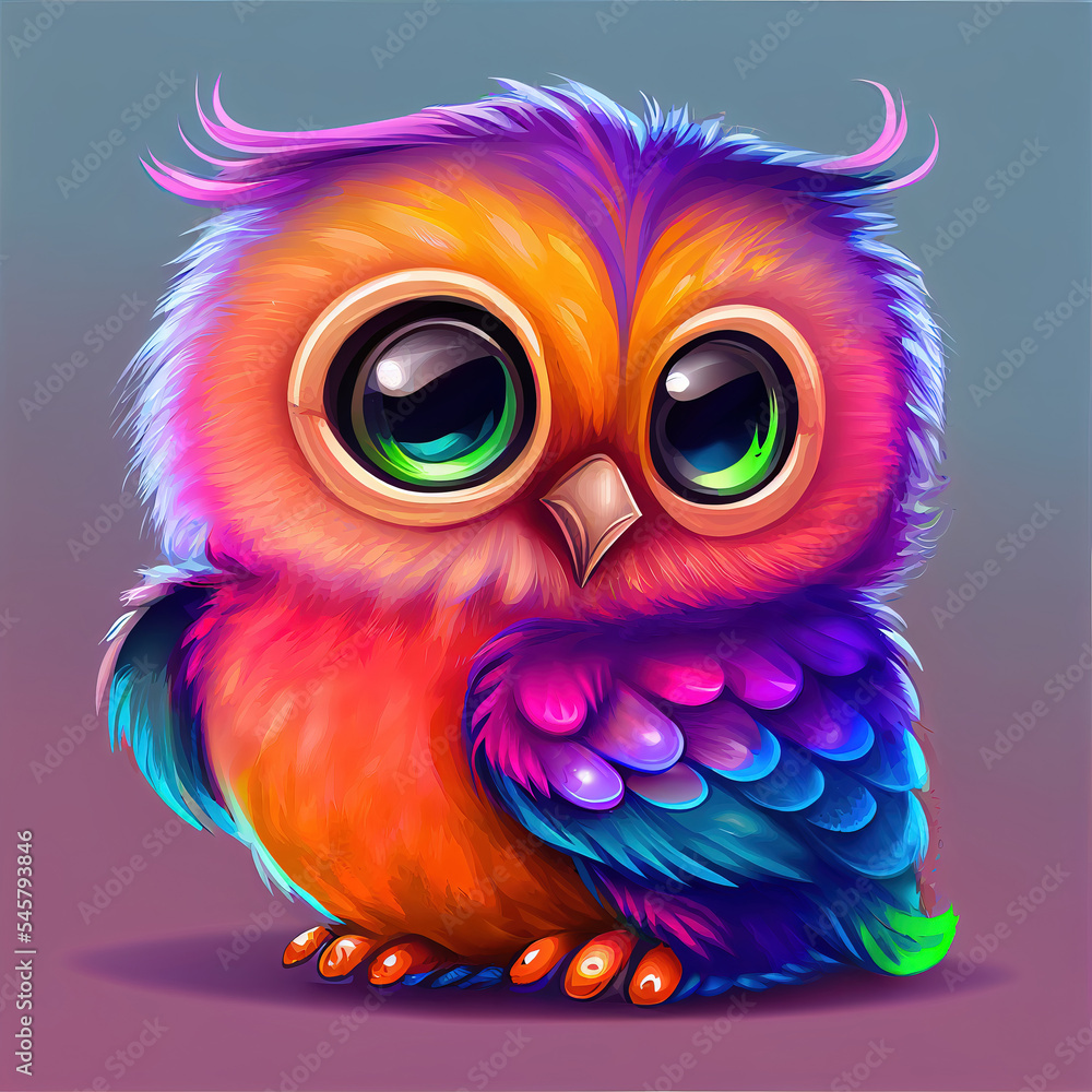 cartoon owl, sketch generated art