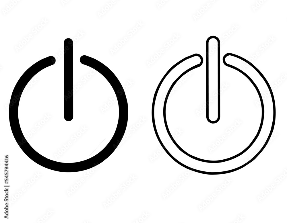 On, off Icon isolated on a white background. Shutdown symbol for your website design, logo, app, UI. Vector illustration transparent On, off Icon isolated on a white background. Shutdown symbol for your website design, logo, app, UI. Vector illustration transparent