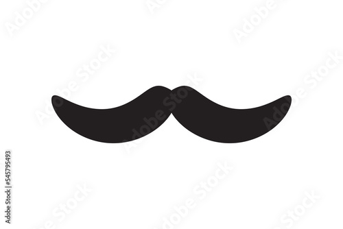 Moustache vector icon. Black retro style mustache. Shave barber vintage man face