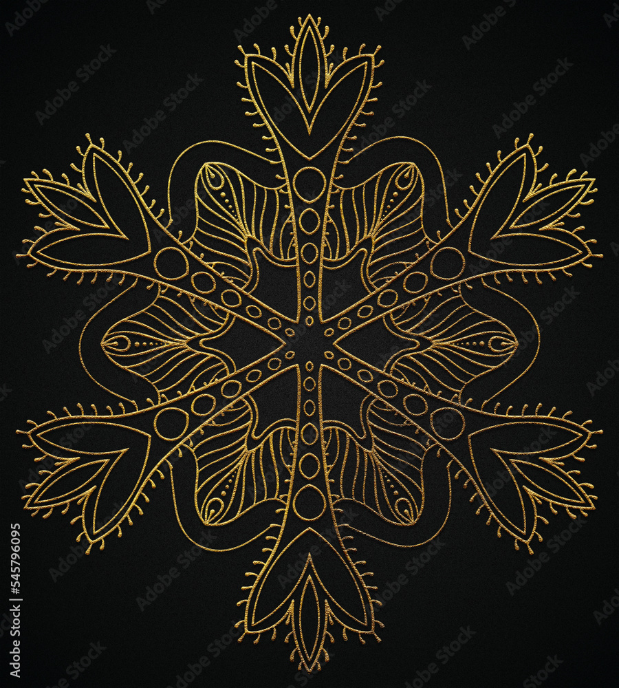 Snow flex Cristal zentangle golden design banner 