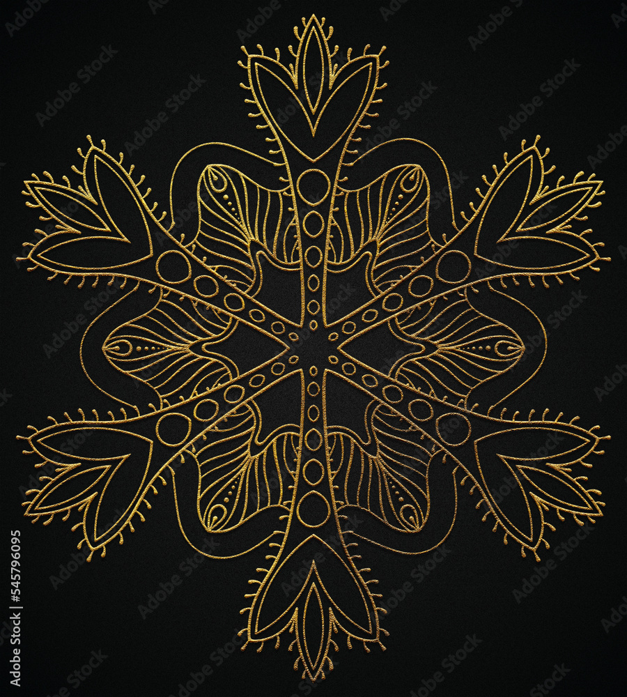 Snow flex Cristal zentangle golden design banner Snow flex Cristal zentangle golden design banner