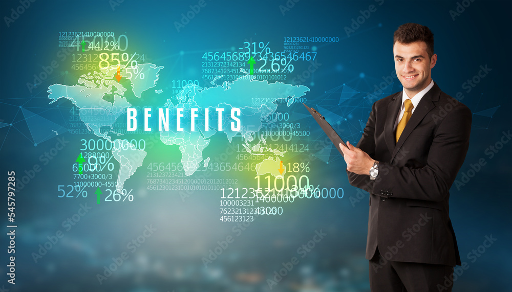 Businessman thinking about market concept Businessman thinking about market concept