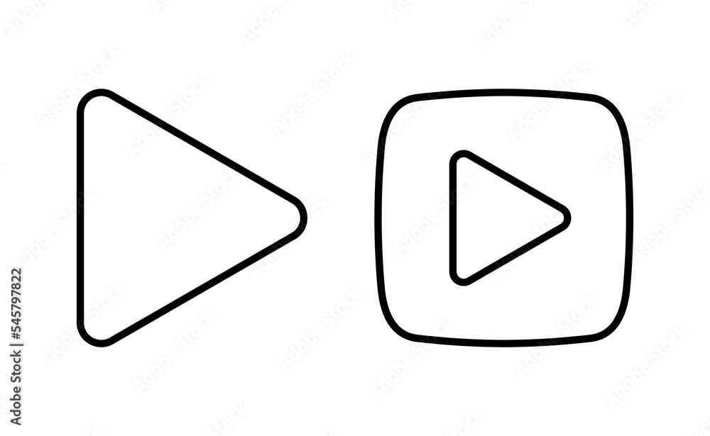 Play Icon vector for web and mobile app. Play button sign and symbol Play Icon vector for web and mobile app. Play button sign and symbol