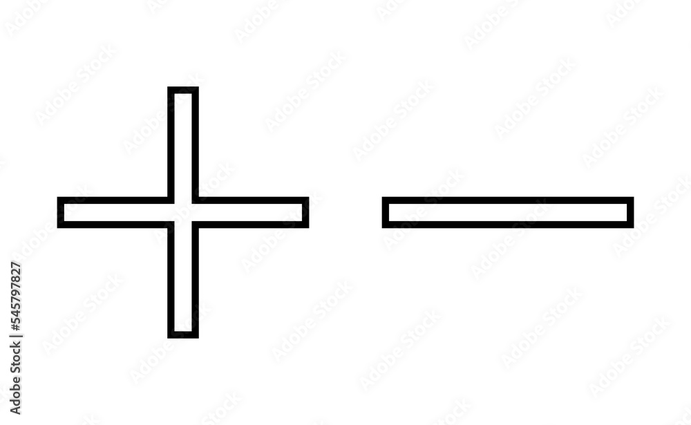 Plus and minus icon vector for web and mobile app. plus sign and symbol. add plus icon