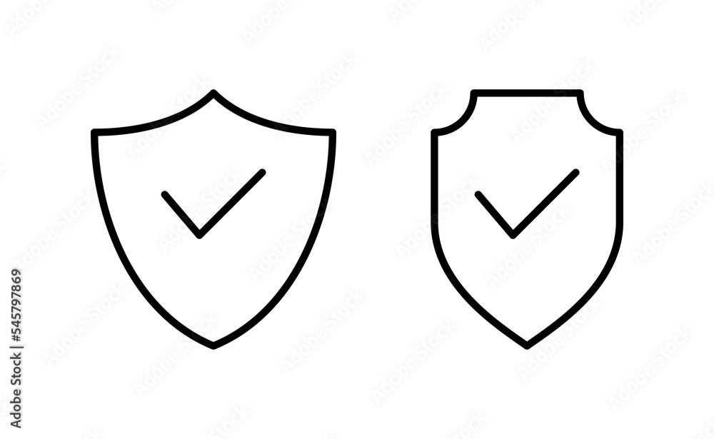 Shield check mark icon vector for web and mobile app. Protection approve sign. Insurance icon Shield check mark icon vector for web and mobile app. Protection approve sign. Insurance icon