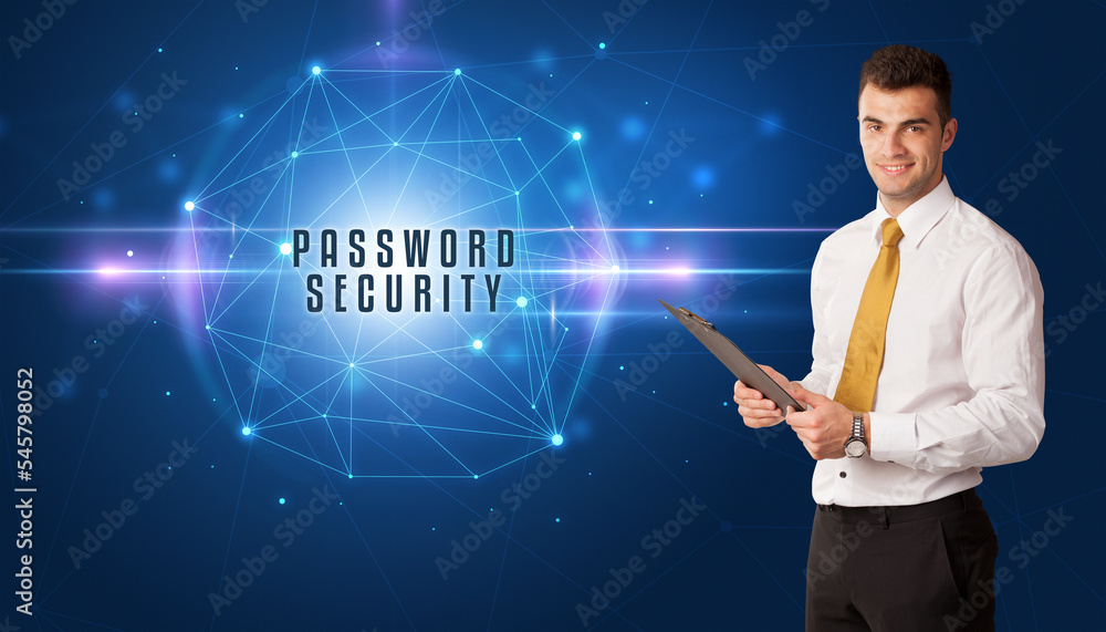 businessman thinking about security concept