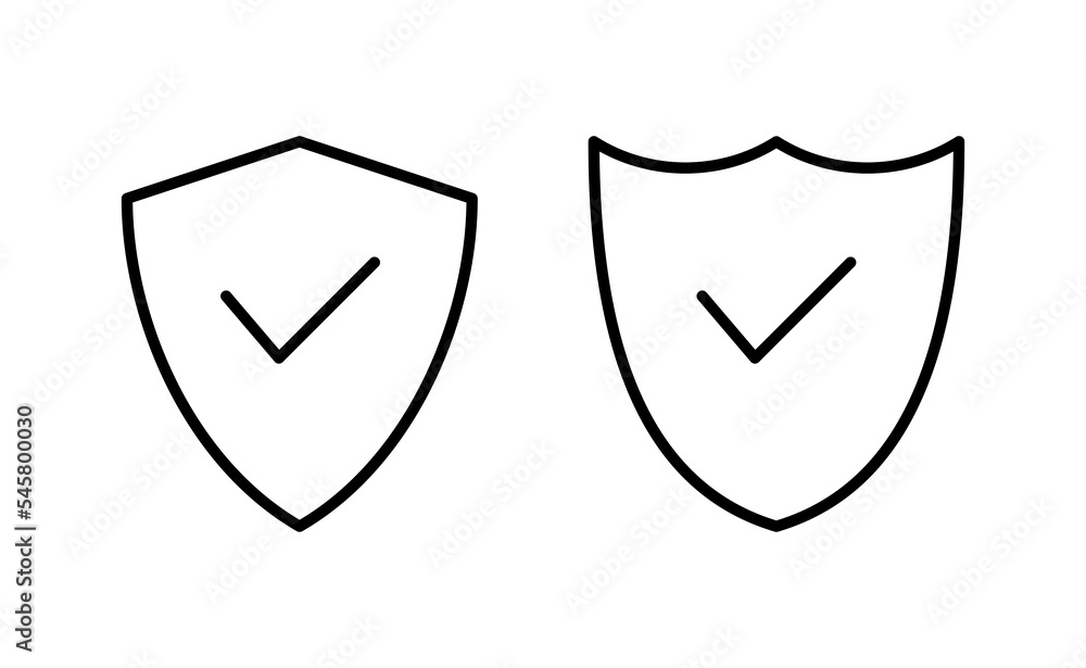 Shield check mark icon vector for web and mobile app. Protection approve sign. Insurance icon Shield check mark icon vector for web and mobile app. Protection approve sign. Insurance icon