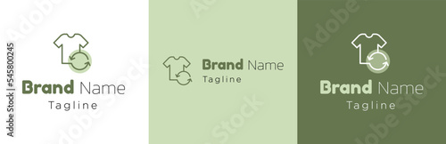 Thrifted clothing logo design set, second hand clothes symbol, recycling textile emblem concept, merchandise donation editable commercial logotype, reusable fashion branding, isolated on background