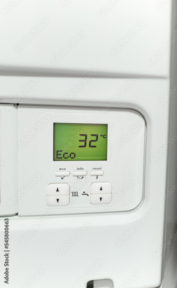Detail of the temperature of a modern white domestic. Detail of the temperature of a modern white domestic.