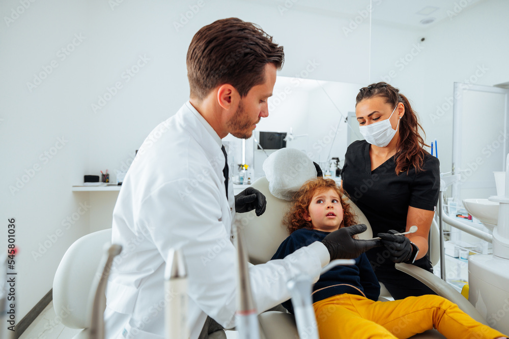 Scared child at dentist. Scared child at dentist.