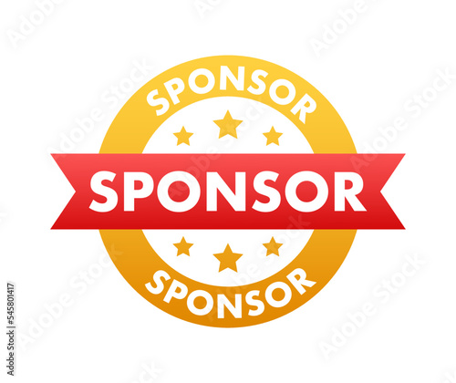 Sponsor award web emblem. Vector stock illustration