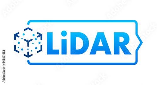 Lidar scanner icon, sign. Vector stock illustration