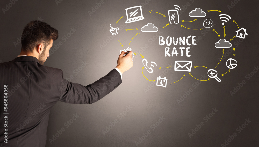 businessman drawing social media icons businessman drawing social media icons