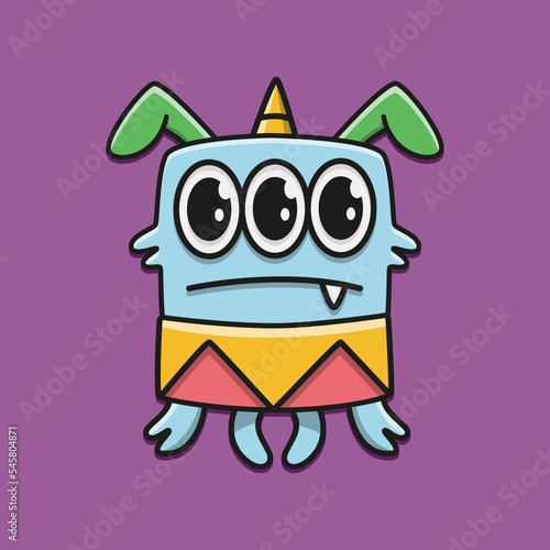Monster character cartoon illustration design