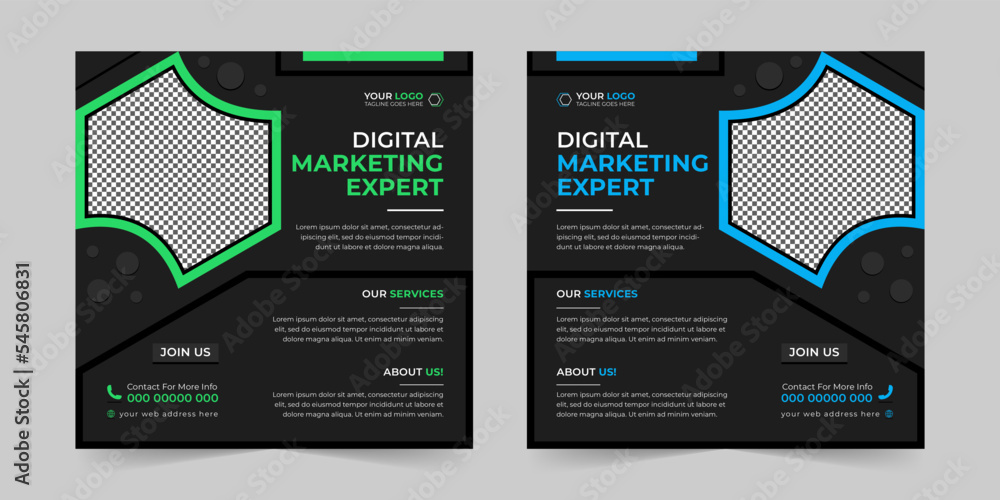 Creative digital marketing agency Business social media post, Corporate banner promotion ads sales and discount banner vector template Creative digital marketing agency Business social media post, Corporate banner promotion ads sales and discount banner vector template