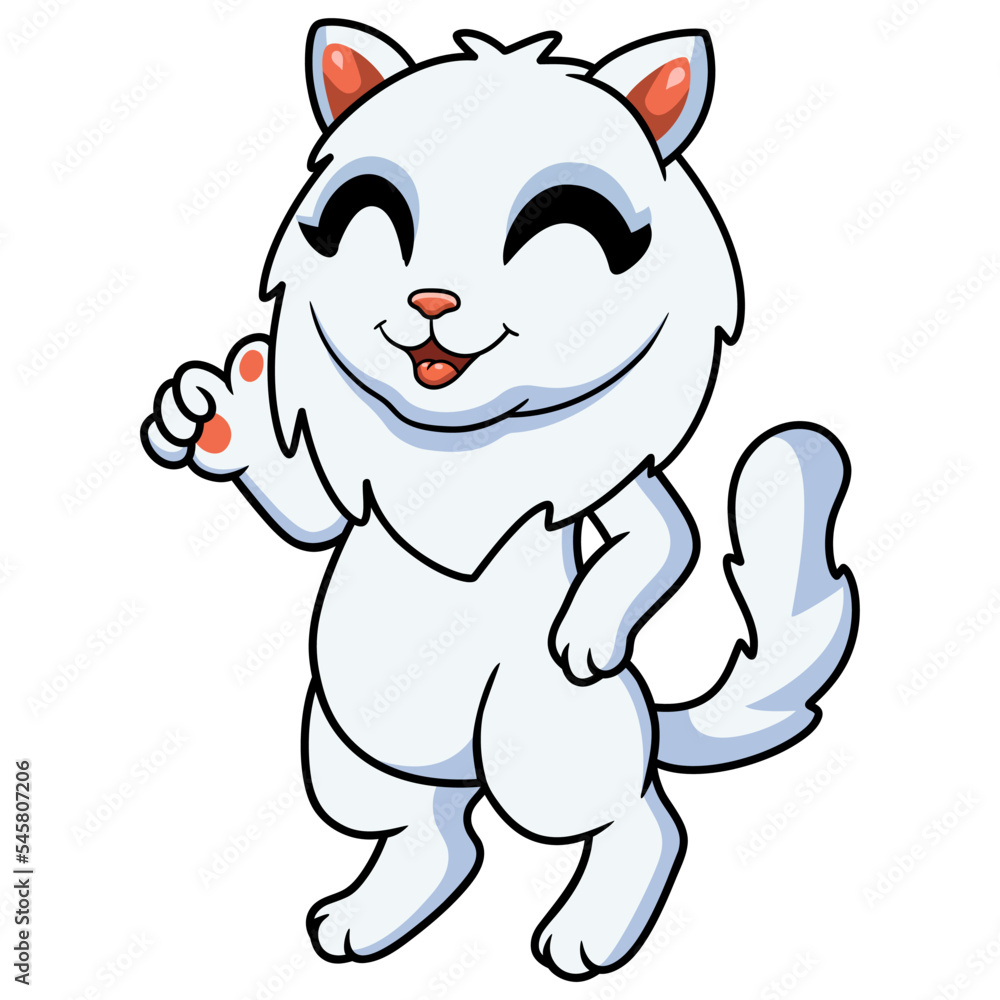 Obraz premium Cute persian cat cartoon giving thumbs up