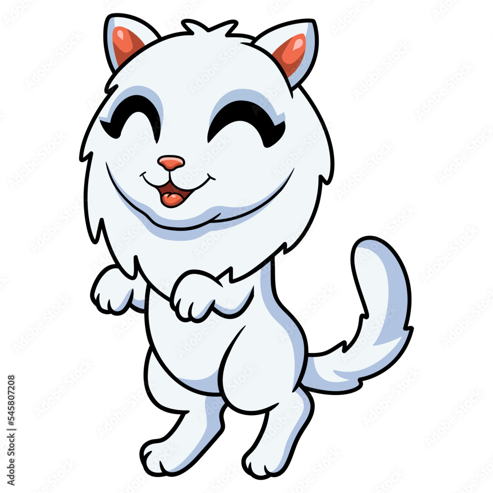 Fototapeta premium Cute persian cat cartoon standing