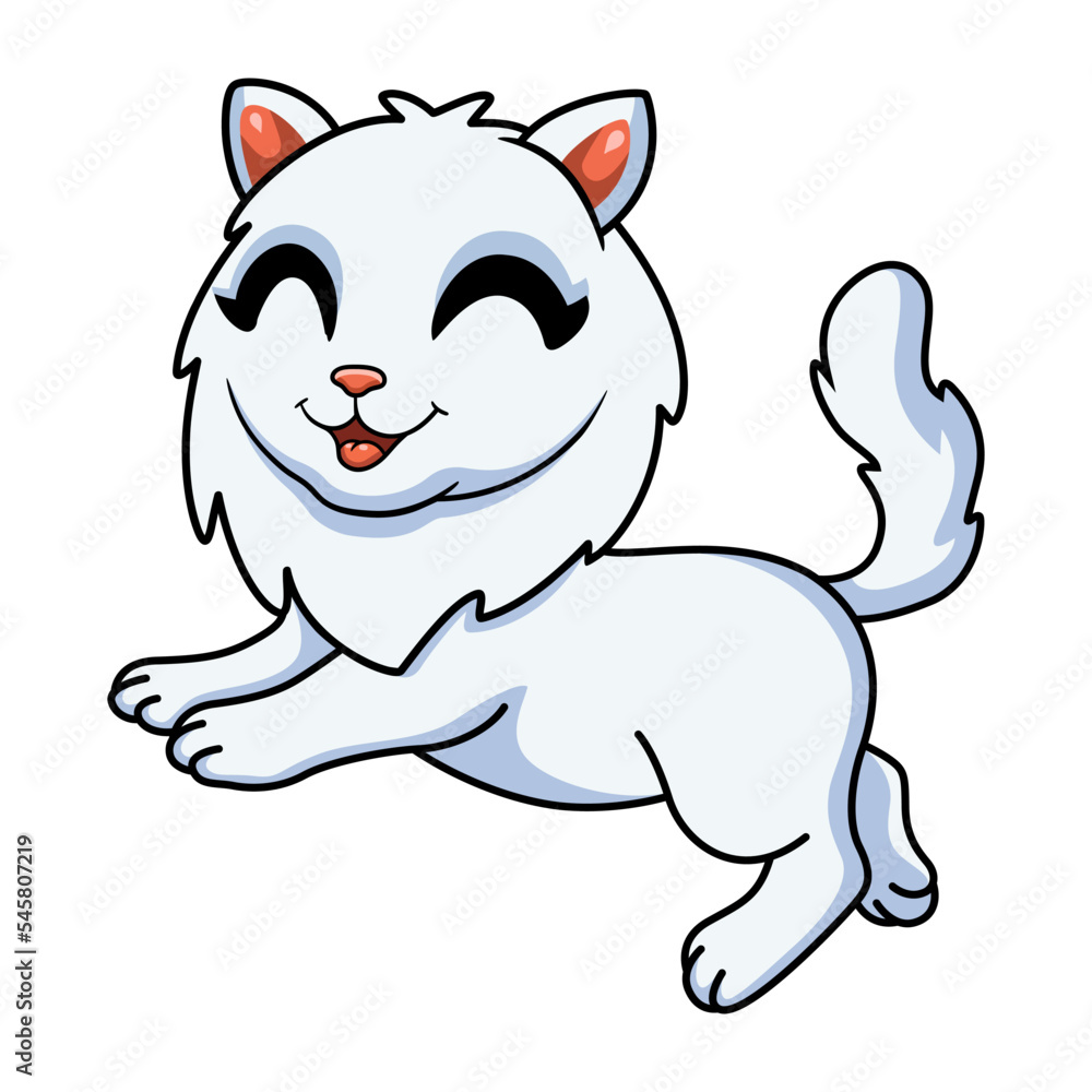 Cute persian cat cartoon posing Cute persian cat cartoon posing